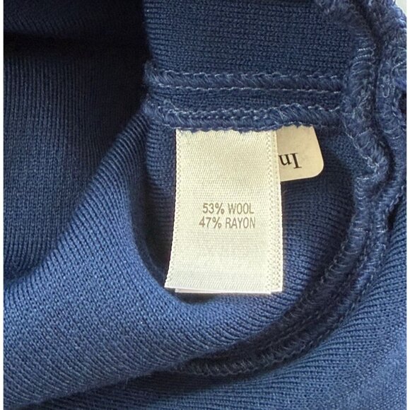 St. John Navy Blue Pencil Skirt Ruffle Hem Wool Blend Knee Length Classic Size 0 - Picture 8 of 12